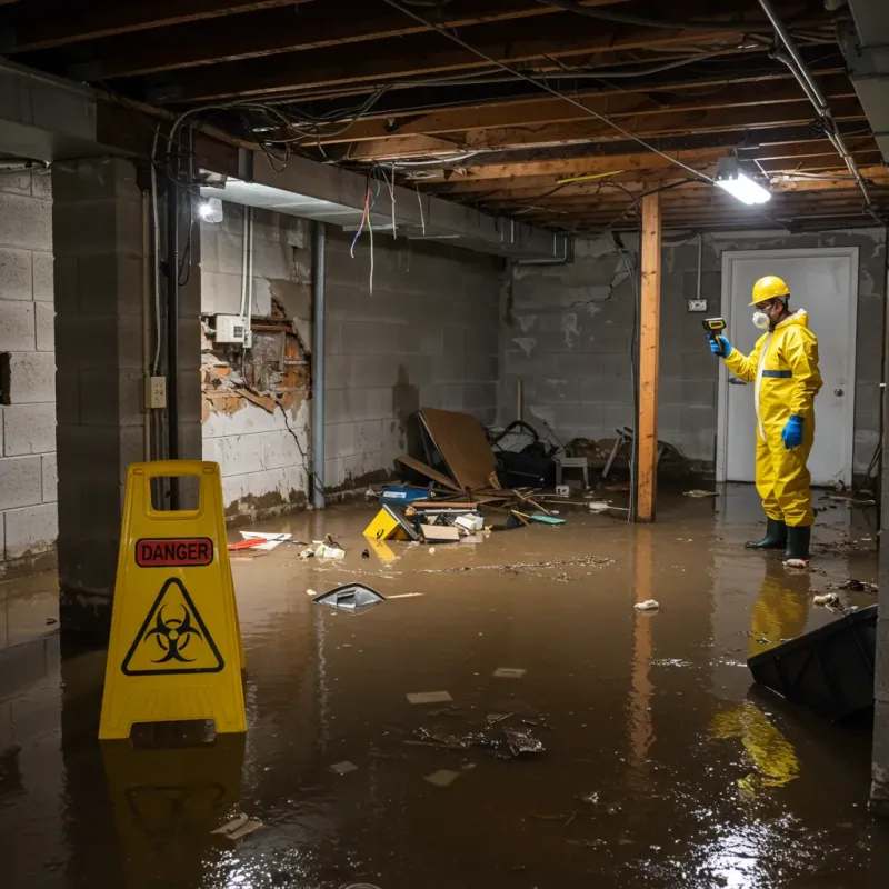 Flooded Basement Electrical Hazard in Dallas, NC Property