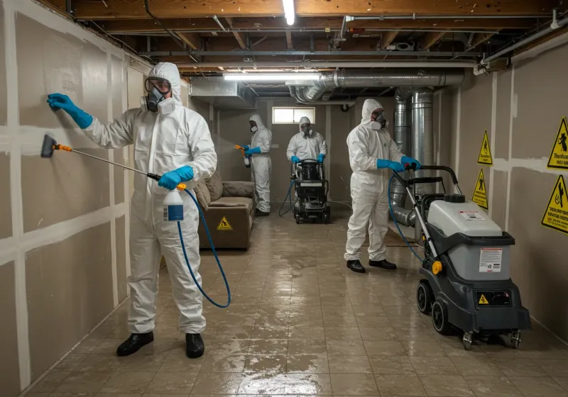 Basement Moisture Removal and Structural Drying process in Dallas, NC